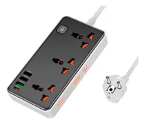 Comprar Extension Socket Hoco Ac8 30w Puesto Usb A - Tipo C Color Negro