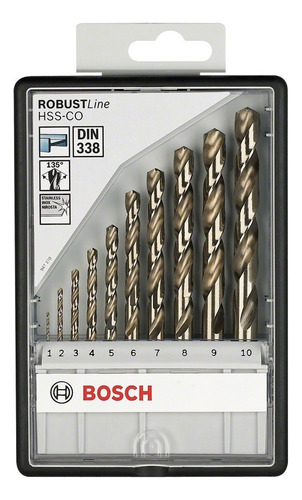 Conjunto Broca Bosch Metal Hss Cobalto 10 Peças Maquifer