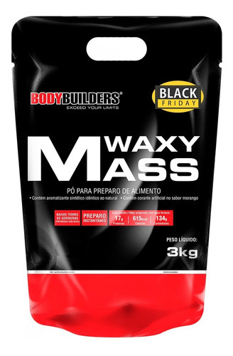  Hipercalorico Waxy Mass Refil 3kg - Bodybuilders Full Sabor Morango