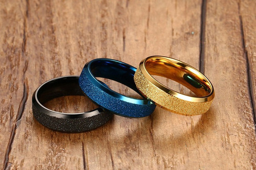 Anillo Elegante De Acero Para Bodas- Compromisos.
