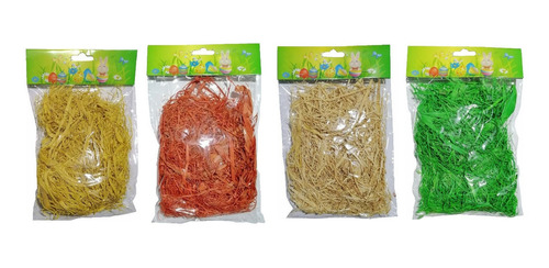 Pack 4 Bolsas Viruta De Paja Huevitos De Pascua Conejo 15g