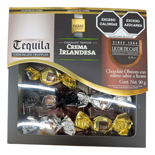 Chocolate Colección Licor 2p 90g C/u Tequila Irlandés Café E