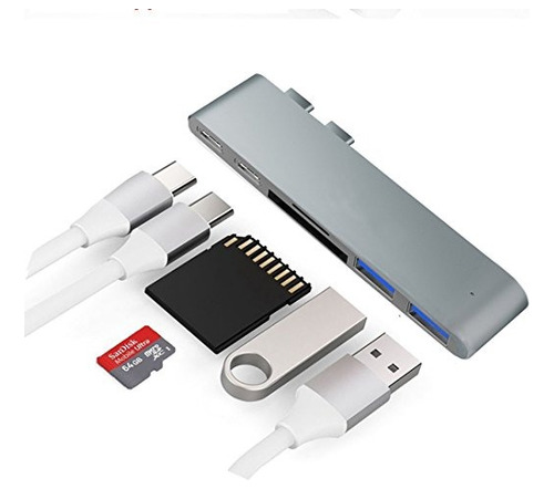C Hub Usb, Sunteck Macbook Pro Con Adaptador Tipo C De Paso
