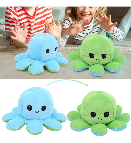 Pulpo - Muñeca De Peluche Reversible De Doble Cara