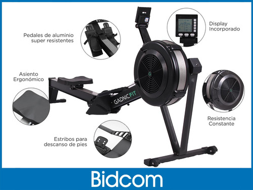 Simulador De Remo Plegable Profesional Aire Fitnes Gym