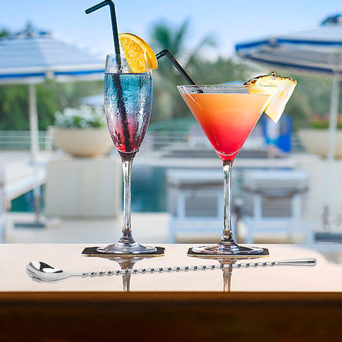 Cuchara De Bar O Cocktail De Vidrio Con Mango Largo Para Beb