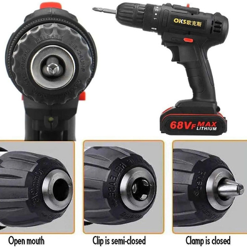 Taladro Atornillador 68v Inalambrico 2 Velocidades + Batería