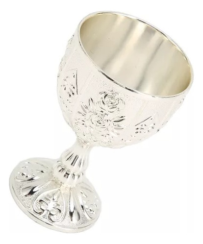 Copa De Vino Grabada En Relieve, Diseño De Flores Vintage De