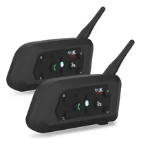 Comprar Lookearth Fone De Ouvido Intercomunicador V6 Pro Com Bluetooth, Bidirecional, 1.200 M, Sistema De Comunicação Para Esqui, Quadriciclos, Motocross, Para Capacetes Completos E Articulados (2 Unidades)