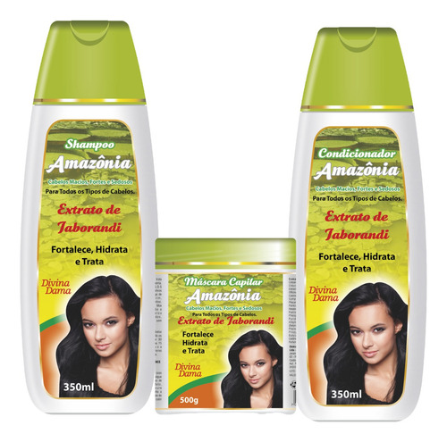 Kit 01 Sh. Amazônia 350ml+ 01cond.amazônia 350ml+01 Masc.500