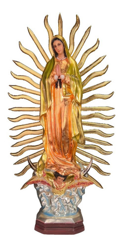 Virgen De Guadalupe 87cm C/resplandor 1 Mt Estofada