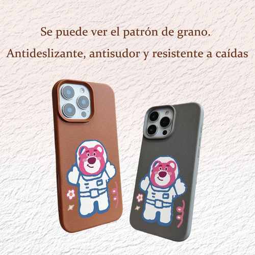 Funda Para Celular Oso Rosa Astronauta Dibujo Tierno Plateado Iphone Xr