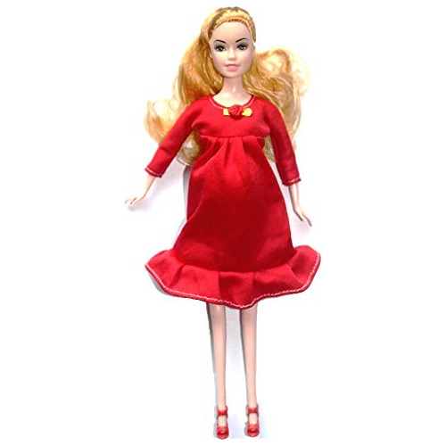 Muñeca Embarazada Real Roja Que Tiene Un Bebé Barriga...