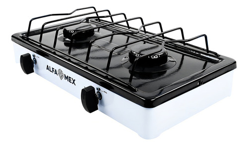 Parrilla De Gas 2 Quemadores Alfa Mex 303s Esmaltada Color Blanco