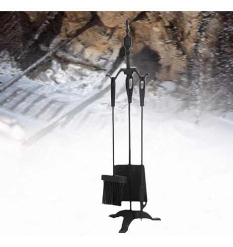 Juegos De Herramientas Para Chimenea Rústica Con Mango, Kit