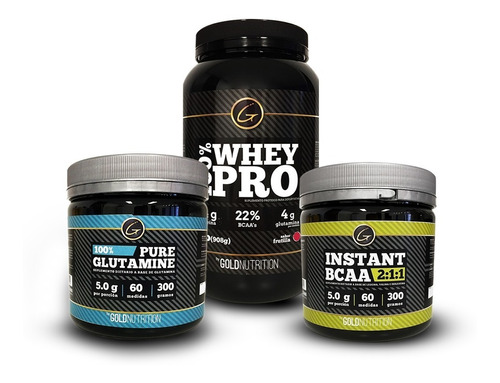 Pack Proteina - Whey Pro 2 Lb + Glutamina + Bcaa