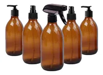 Comprar Frasco Botella Vidrio Gatillo Cremera Spray Ambar 500ml X5
