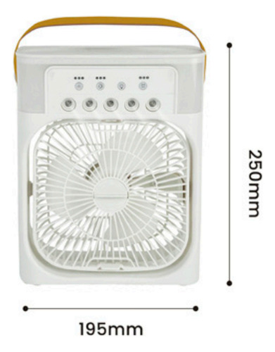 Mini Aire Acondicionado Portátil 3 Velocidades Escritorio 20 Cm Blanco Blanco Plástico 4