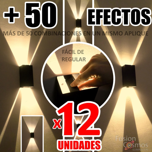 Lampara Adorno Hierro Moderna Direccional Fx Pack X12unid Iluminacion Regulable Transformable Decoracion Efecto Living 