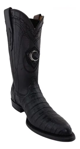 Botas de cocodrilo negras cuadra sale