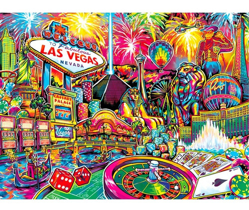 Imagen 3 de 3 de Rompecabezas: Greetings From Las Vegas - 550 Piezas