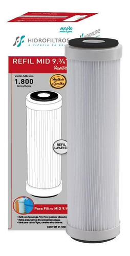 Refil Filtro Caixa D'água Mid 9.3/4 Lavável Hidrofiltros Cor Outro