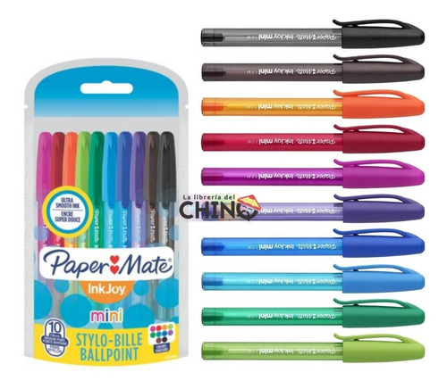 Set X 10 Boligrafos Paper Mate Kilométrico Inkjoy Mini 100st