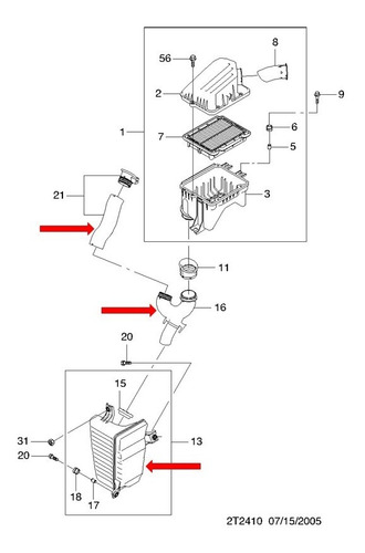 Imagen 3 de 4 de Resonador De Aire Con Manguera Ducto Chevrolet Aveo 2005-14