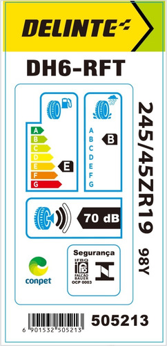 Pneu 245/45 19 Run Flat X3 Bmw Audi Q3 Tiguan Dh6 Delinte