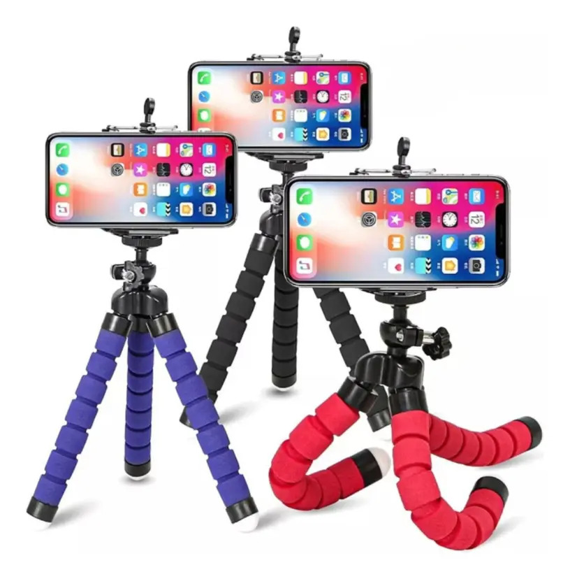 Mini Tripé Flexível Azul para Celular Universal