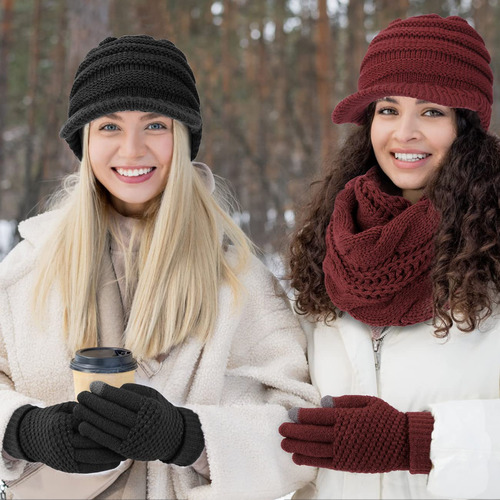 Paquete De 3 Gorros De Punto Invierno Marca Modelo Color Talle Diseño De La Tela
