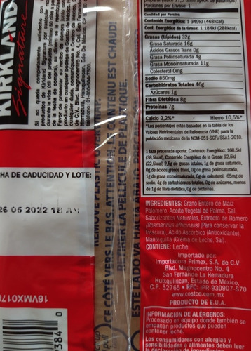 Palomitas Mantequilla Kirkland Costco Paquete 10 Piezas