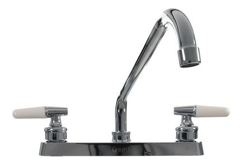 Imagen 1 de 1 de Mezcladora Llave Fregadero Doble Comando Cocina Inoxidable Plateado
