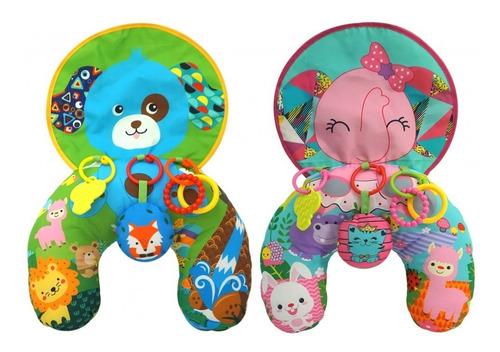 Imagen 1 de 2 de Almohada Didactica De Peluche Con Textura Cuello Sonajero
