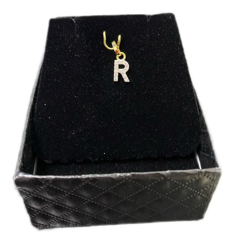 Pingente Letra Zirconia Em Ouro 18k 