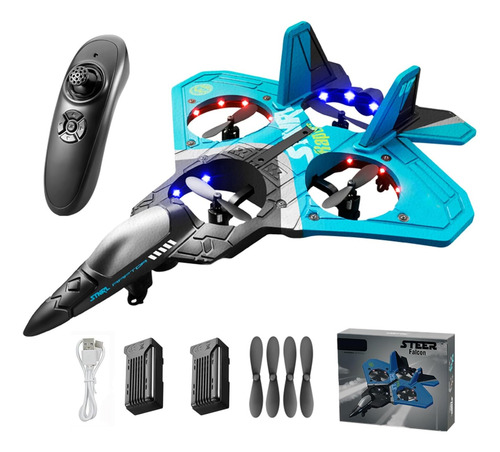Avión Rc V17 Jet Fighter Stunt - Nuevo Mando A Distancia Par