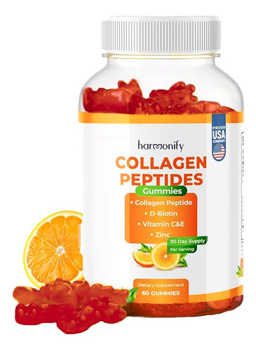 Harmonify Gomitas De Colageno Con Vitamina C, Zinc Y D-bioti