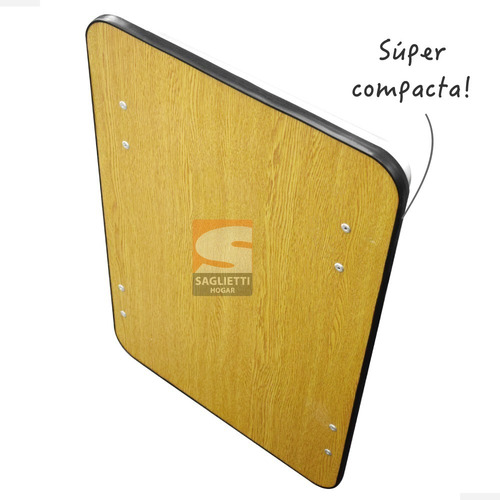 Imagen 5 de 9 de Mesa Plegable Aluminio Madera Melamina 68x45 Camping Balcón