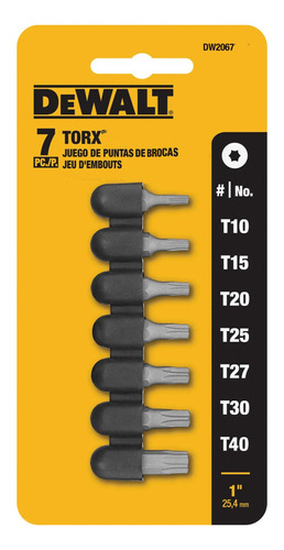 Set De Puntas Torx X 7 Piezas Dewalt Dw2067z