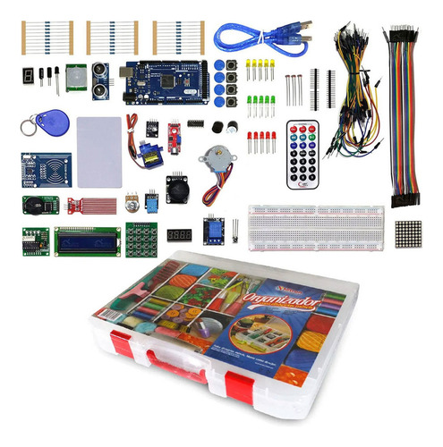 Mega Kit Robótica Para Arduino Mega Com Tutorial + Maleta