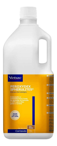 Shampoo Dermatológico Peroxydex P/ Cães E Gatos 1l - Virbac Fragrância Neutra Tom De Pelagem Recomendado Todas