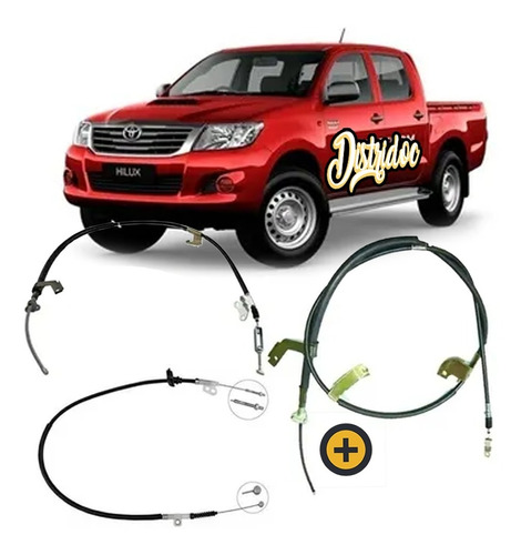 Kit X3 Cables De Freno Toyota Hillux C/ Soportes 2005/15