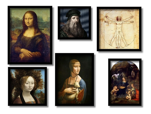 Leonardo Da Vinci  Quadros Mais Famosos Do Pintor Kit 6