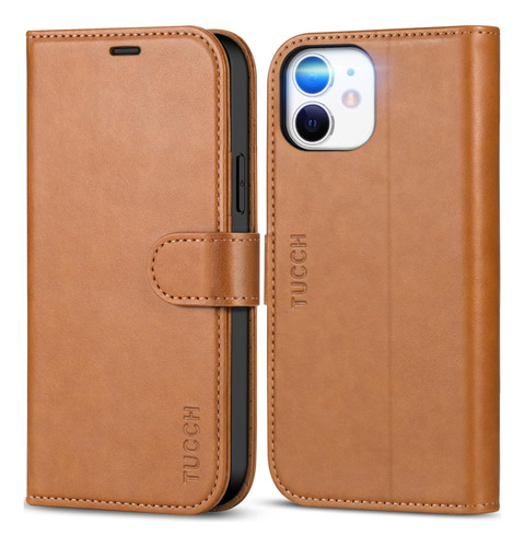 Funda Billetera Premium Para iPhone 12/12 Pro Marron