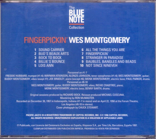 Wes Montgomery - Finger Pickin - Blue Note Cd