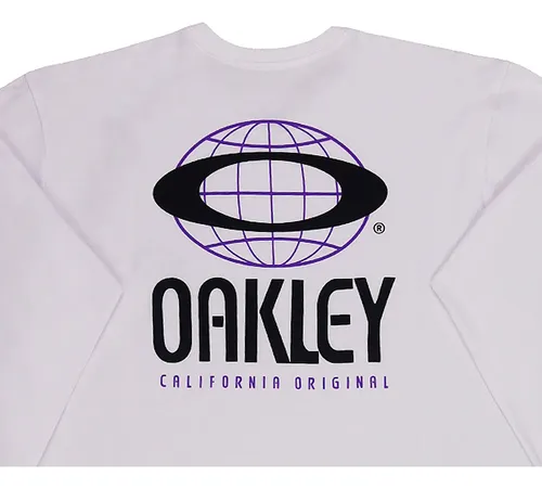 Camiseta Oakley Manga Longa Ellipse World Ls Tee Branco