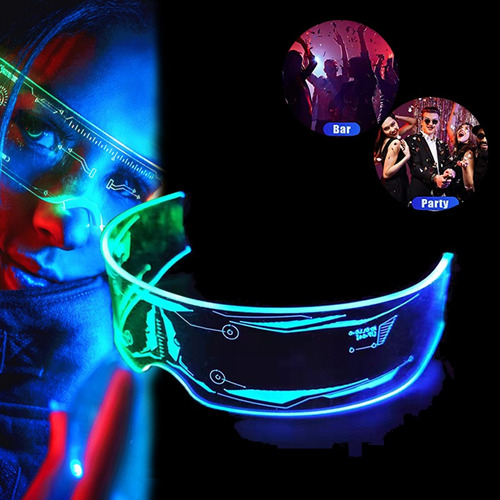Máscara Con Luz Led Cyberpunk Para Disfraz De Cosplay