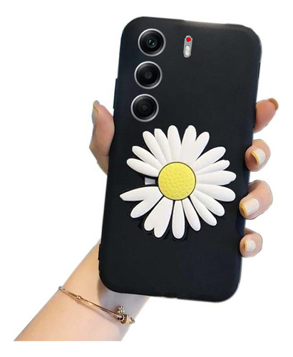 Funda Para Tecno Camon 40 Pro Suave Silicona Crisantemo