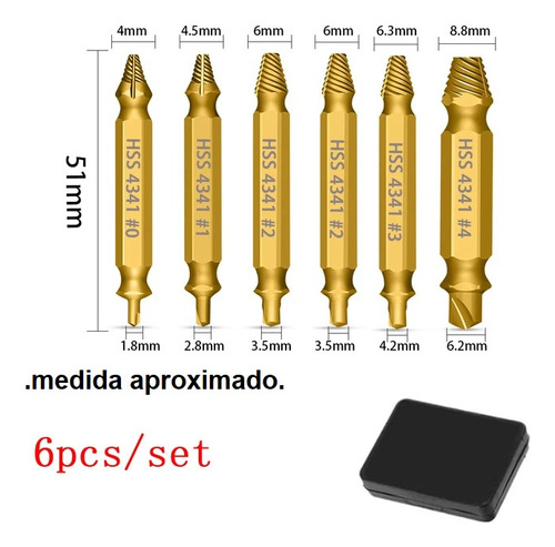 Kit Juego Extractor Tornillos Perno  Dañados Desenroscar