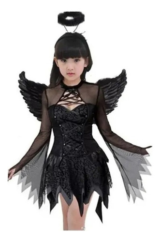 Disfraz De Ángel De Halloween For Niños Con Tiara Alada